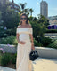 Kamara | Vestido Maxi Plisado de Maternidad con Hombros Descubiertos