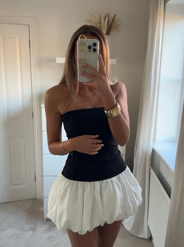 Danielle | Vestido Mini con Dobladillo Burbuja