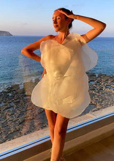 Bianca | Vestido Mini de Un Hombro con Flores