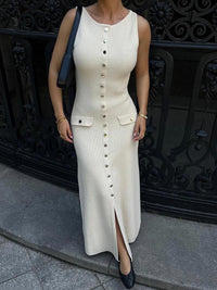 Fiona | Vestido Maxi Sin Mangas de Punto