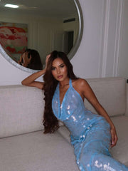 Leanna | Vestido Maxi de Lentejuelas Brillantes