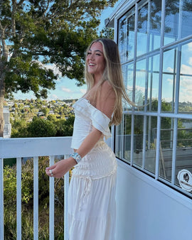 Paula | Conjunto Boho de Top Volante y Falda Maxi