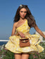 Daphne | Vestido Mini Floral de Un Hombro