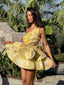 Daphne | Vestido Mini Floral de Un Hombro