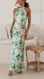 Shannon | Vestido Maxi Floral con Cuello Halter