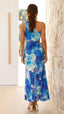 Madison | Vestido Maxi Asimétrico con Pliegues Florales