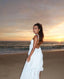 Collins | Vestido Largo Sin Tirantes con Volantes