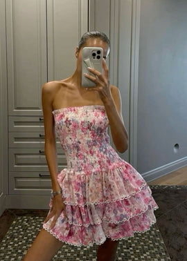 Cecilia | Vestido Floral Sin Tirantes