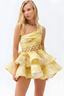 Daphne | Vestido Mini Floral de Un Hombro