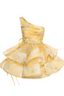 Daphne | Vestido Mini Floral de Un Hombro