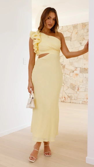 Blaire | Vestido Maxi Cortado de Un Hombro