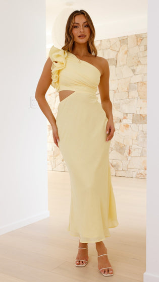 Blaire | Vestido Maxi Cortado de Un Hombro