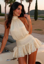 Gianna | Vestido Mini de Encaje con Cuello Halter