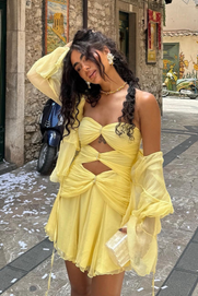 Priya | Vestido Mini de Anillos Dorados