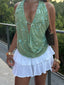 París | Top Halter con Cuello Drapado