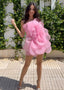 Bianca | Vestido Mini de Un Hombro con Flores