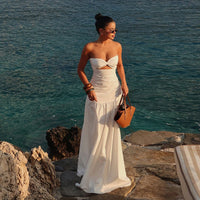 Linda | Vestido Maxi Cortado con Escote