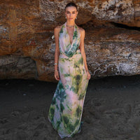 Reign | Vestido Maxi Halter Sin Espalda