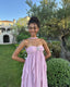 Collins | Vestido Largo Sin Tirantes con Volantes