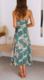 Myla | Vestido Midi de Satén con Flores y Corte Lateral