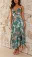 Myla | Vestido Midi de Satén con Flores y Corte Lateral