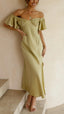 Nalani | Vestido Maxi Off-Shoulder con Mangas de Mariposa