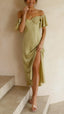 Nalani | Vestido Maxi Off-Shoulder con Mangas de Mariposa