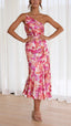Sophie | Vestido Midi Floral de Un Hombro