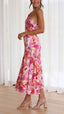Sophie | Vestido Midi Floral de Un Hombro