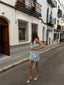 Serena | Vestido Mini Sin Mangas con Volantes y Lentejuelas